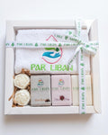 Deluxe Towel & Soap Gift Box | Embroidered Towel & 5 Soaps
